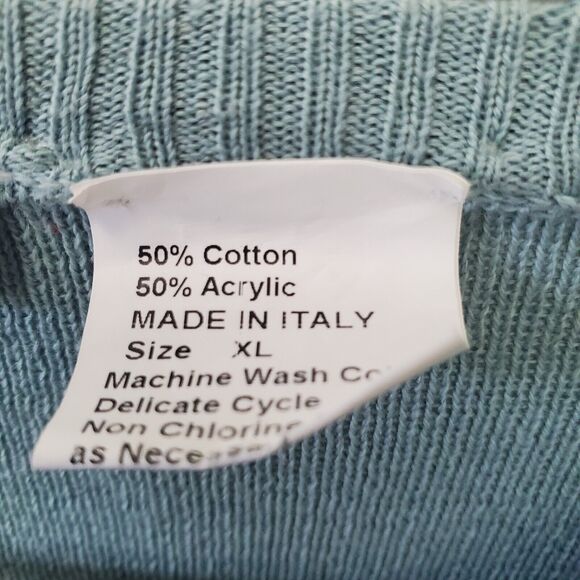 Bernardini  Italy Green Patterned Sweater XL Xlarge - Picture 4 of 5